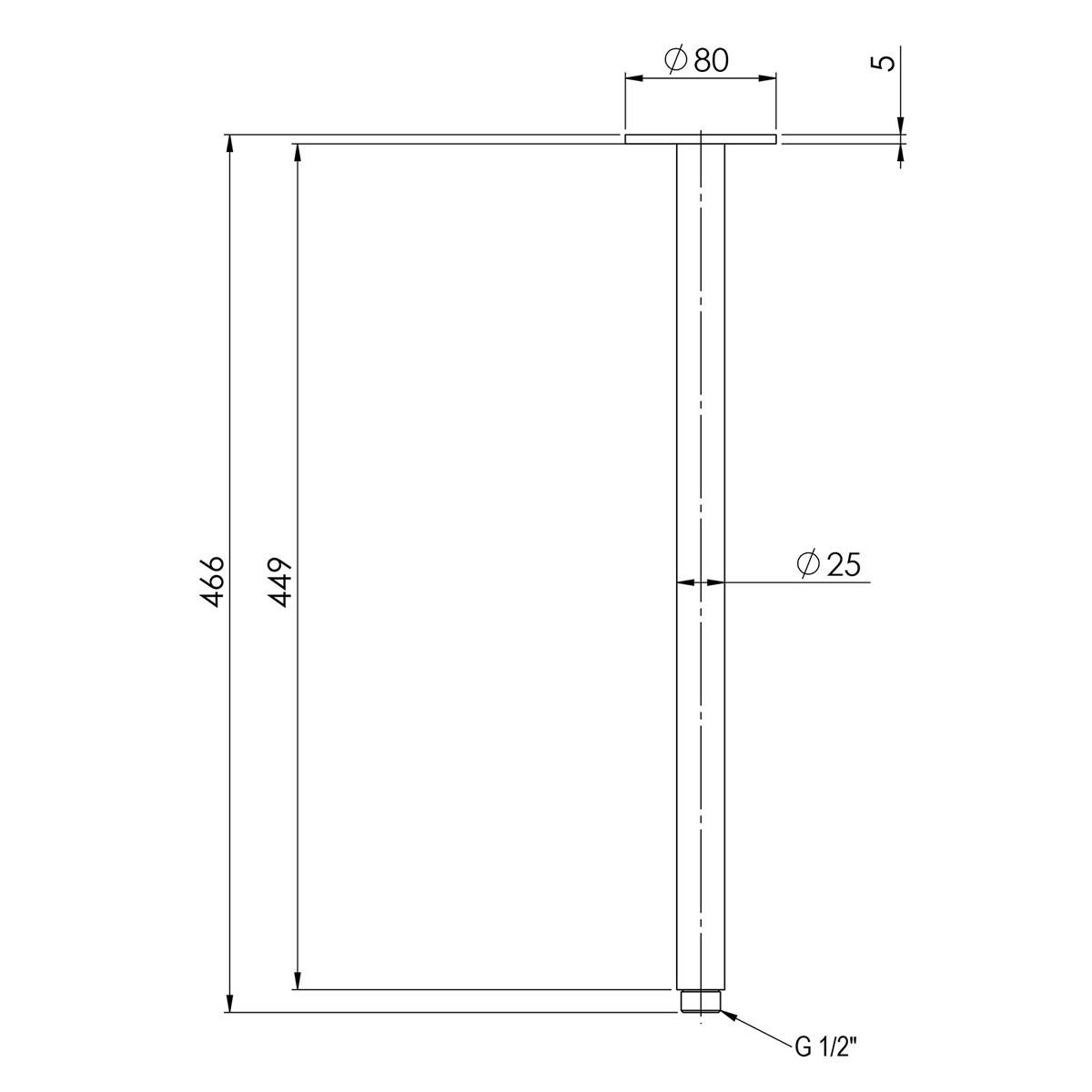 VIVID CEILING ARM 450MM BG