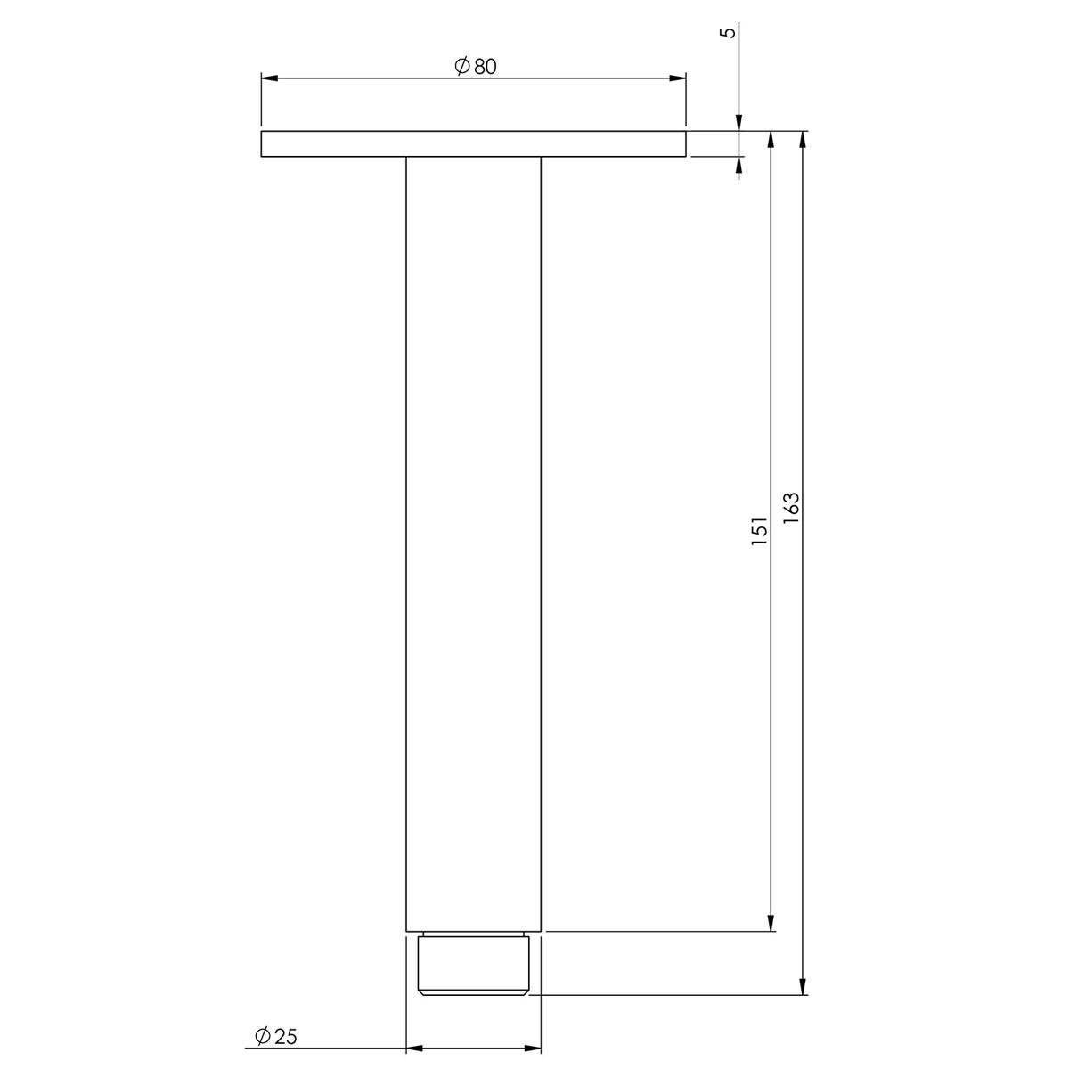 VIVID CEILING ARM 150MM BN