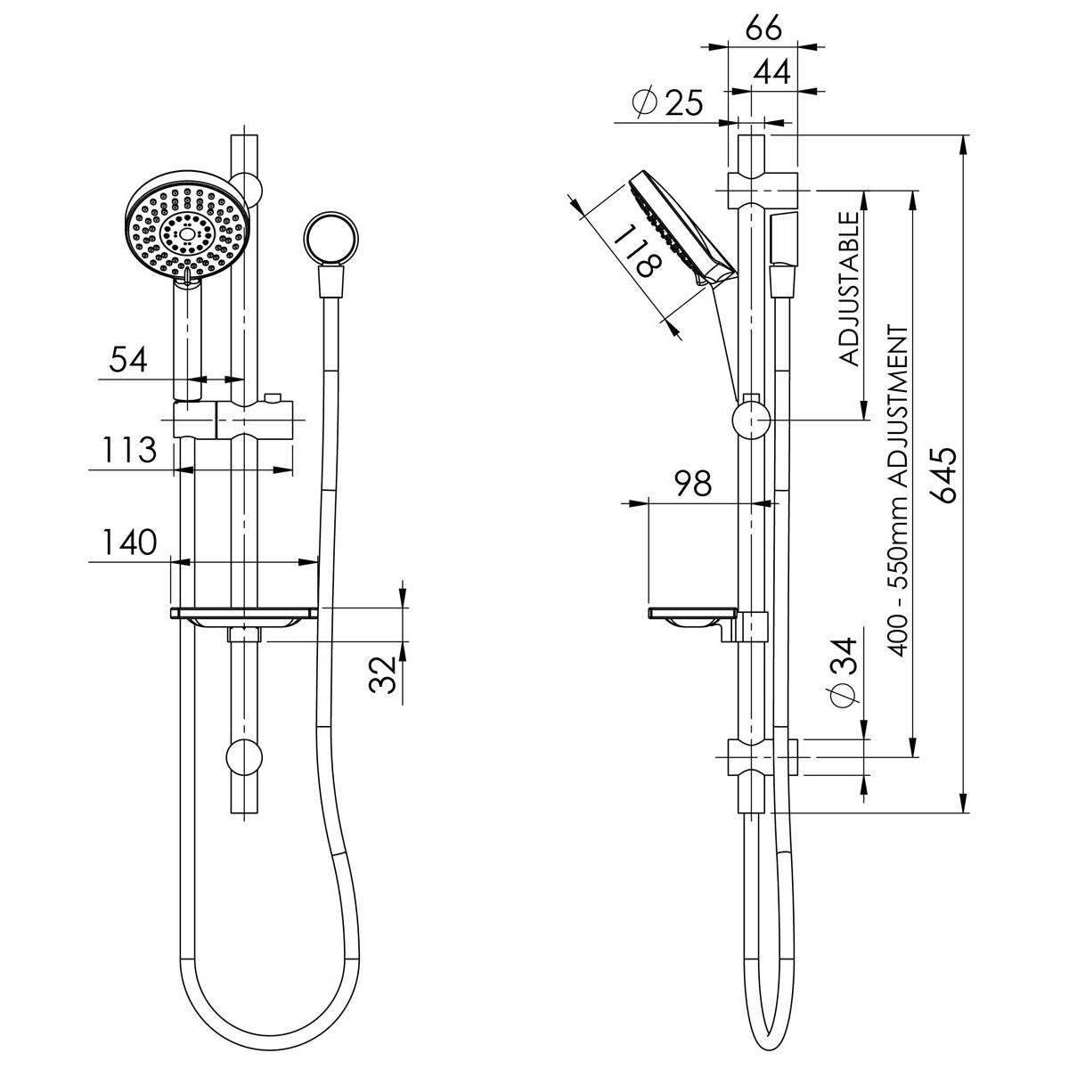 VIVID RAIL SHOWER BN