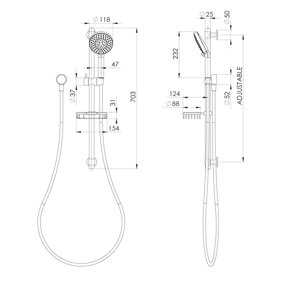 VIVID PREMIUM RAIL SHOWER CP