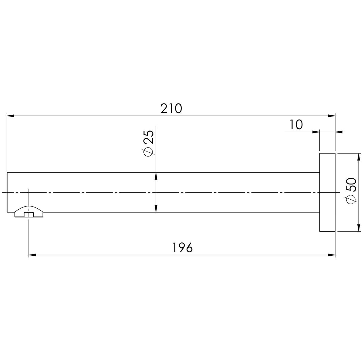 VIVID WALL BATH OUTLET 200MM CP