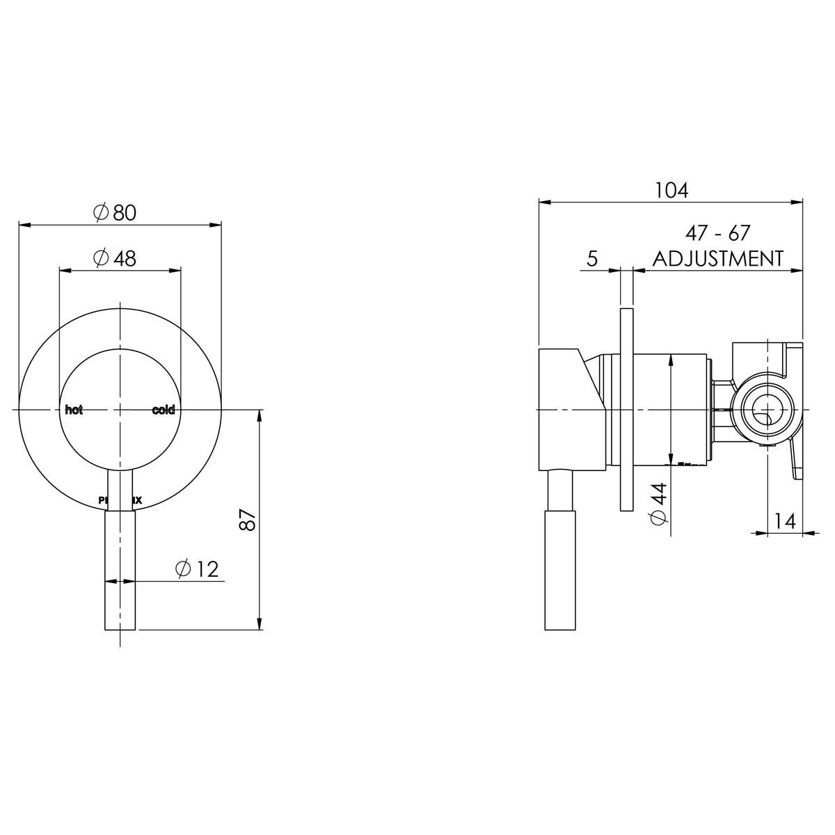 VIVID SHOWER / WALL MIXER CP