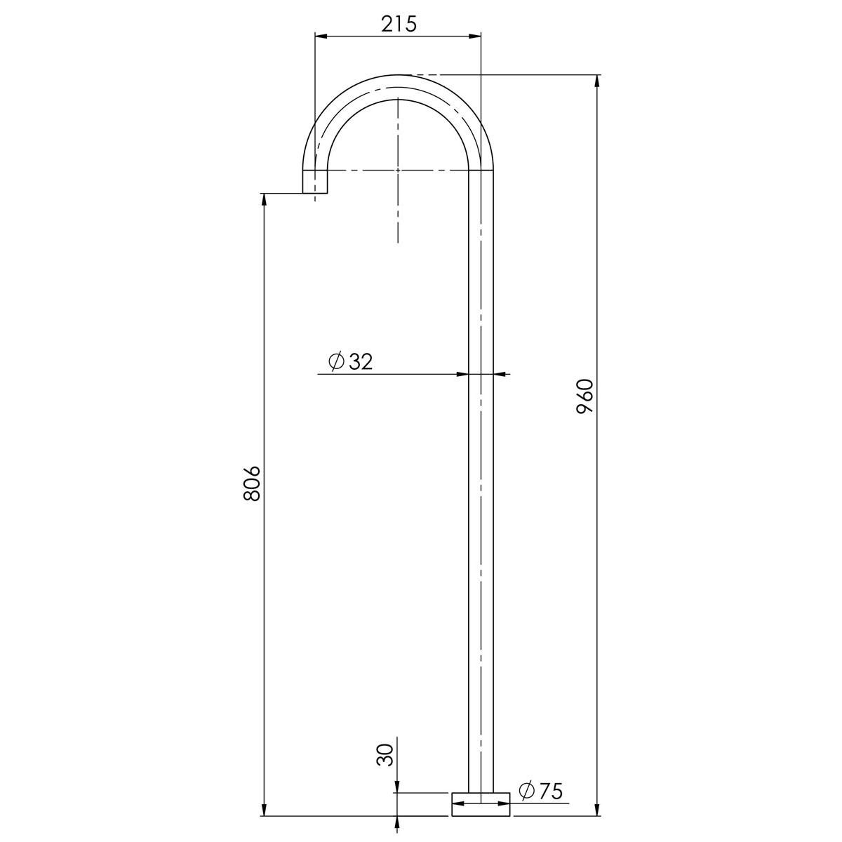 VIVID FLOOR MOUNTED BATH OUTLET 940MM MB