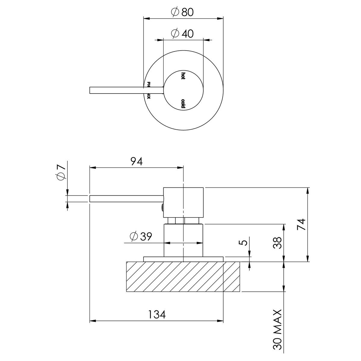 VIVID SLIMLINE HOB MIXER MB