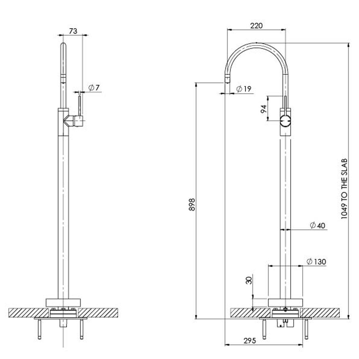 VIVID S/LINE FLOOR BATH MIXER BG