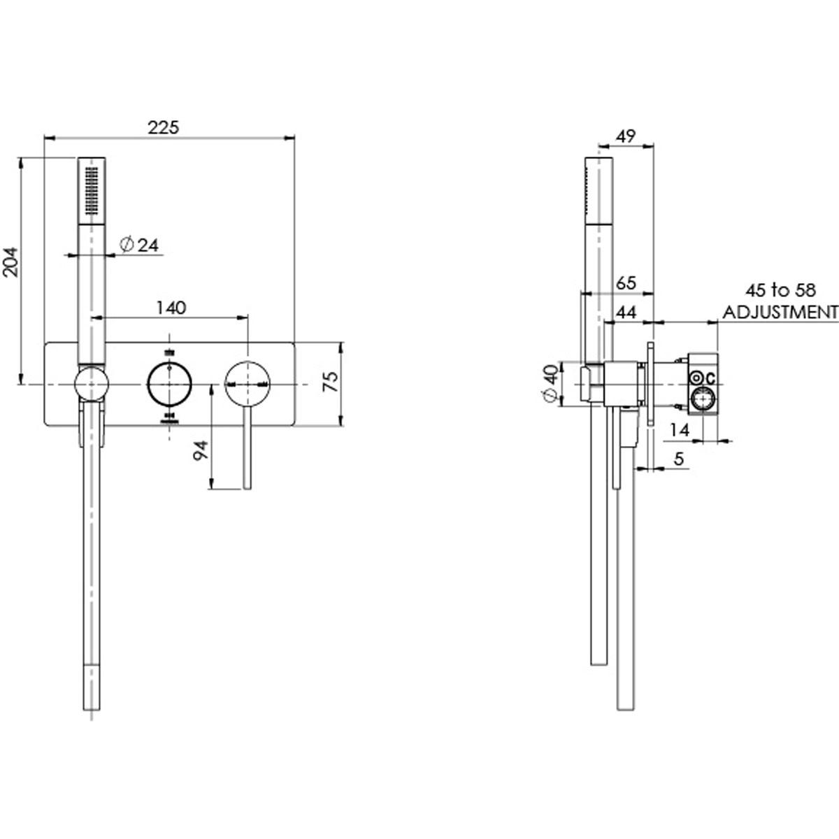 VIVID SLIMLINE WALL SHOWER SYSTEM BN