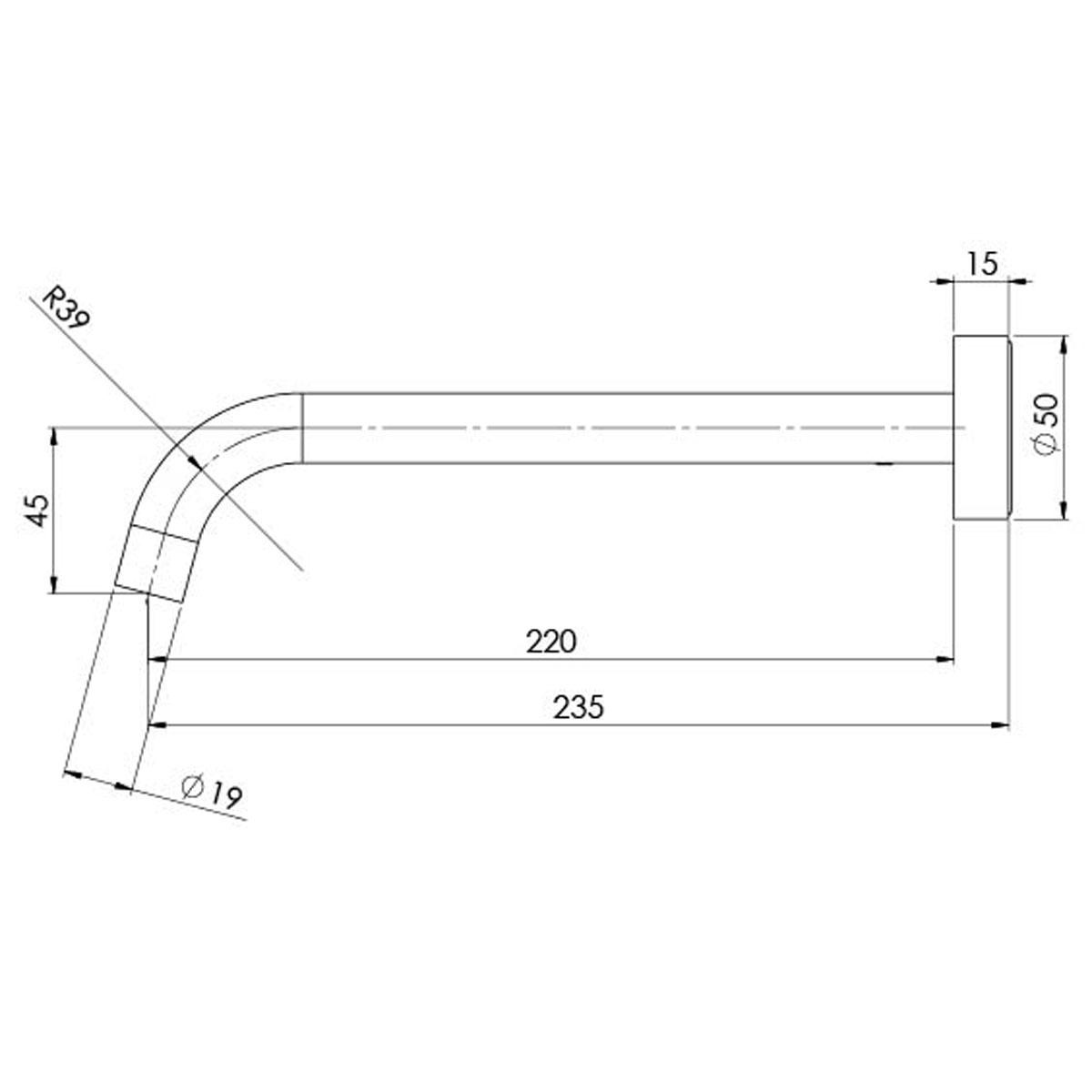 VIVID SLIMLINE BASIN OUTLET 230MM CRV BC