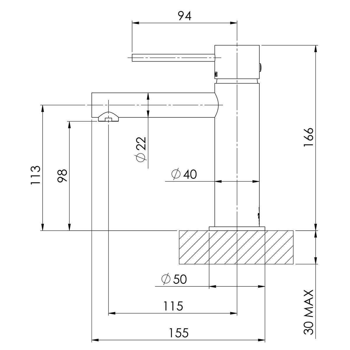 VIVID SLIMLINE BASIN MIXER BC