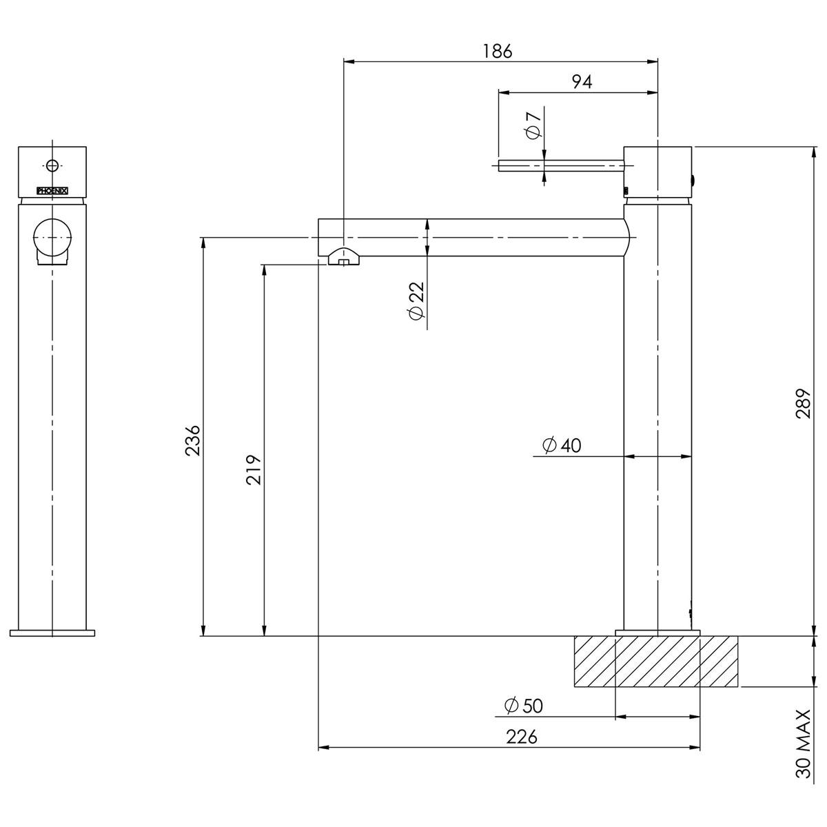 VIVID SLIMLINE VESSEL MIXER BG