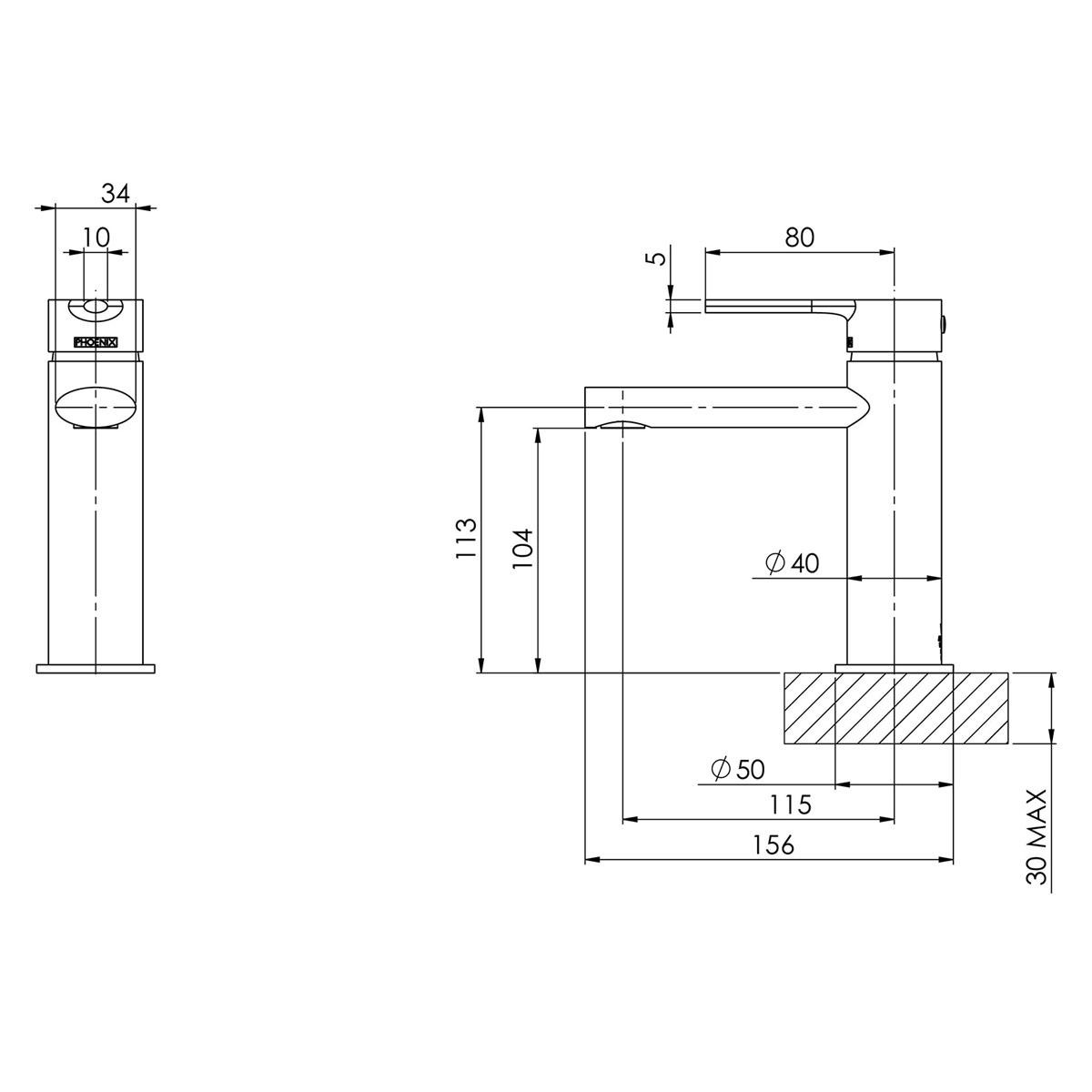 VIVID SLIMLINE OVAL BASIN MIXER BG