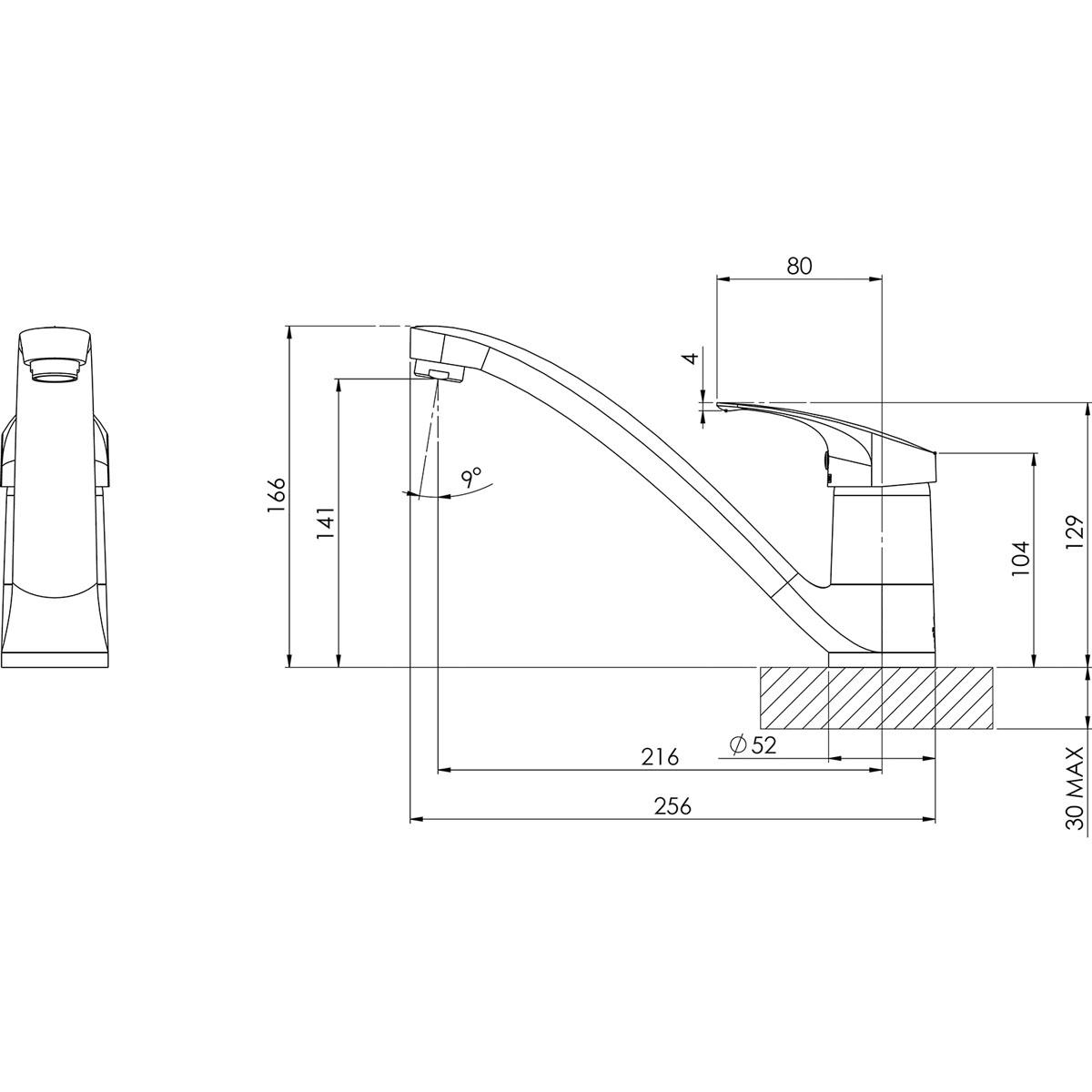 IVY CAST SINK MIXER CP