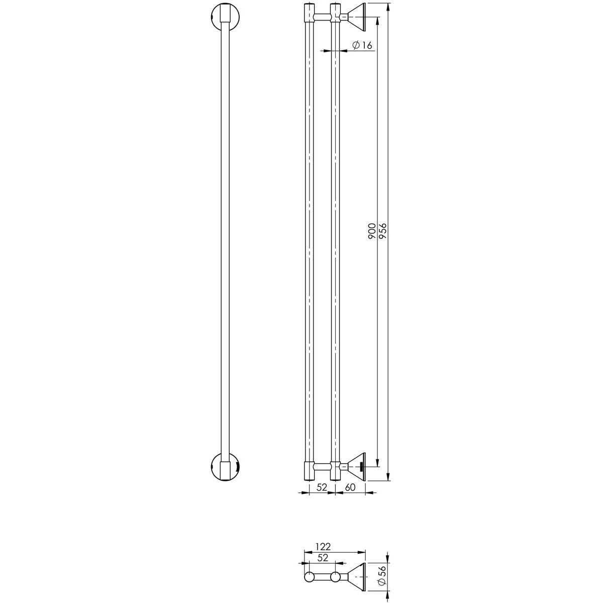 IVY DOUBLE TOWEL RAIL 900 CP