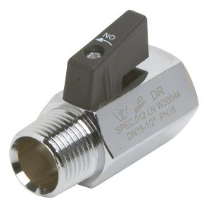 MINI BALL VALVE BRS W/M M&F 15MM CP LF MINI BALL VALVE BRS W/M M&F 15MM CP LF