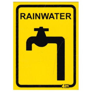 SIGN RAINWATER YELLOW/BLACK 100X75