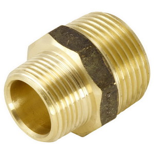 NIPPLE HEX RED BRASS 15MM X 10MM