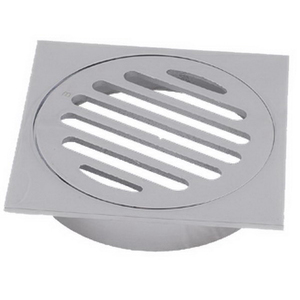 FLOOR GRATE BRS DROP IN PVC SQ 100MM CP