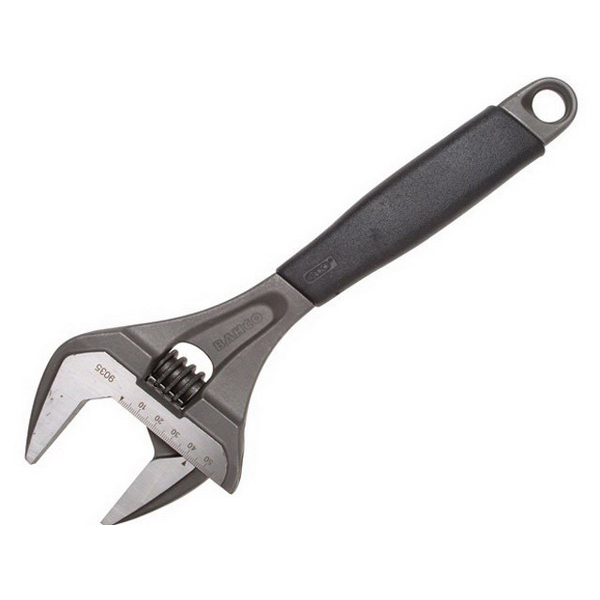 ADJUSTABLE WRENCH THIN WIDE JAW 200MM