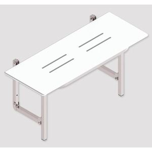 SHOWER SEAT 960X400MM WH HDPE/BR SS LEGS