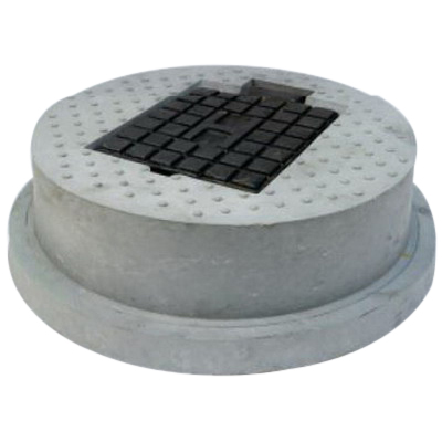 HYD COVER RECYCLED ROUND W/CI LID GREY