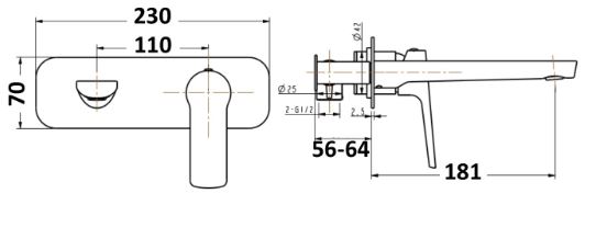 AKEMI WALL BASIN SET CP