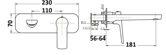 AKEMI WALL BASIN SET MB