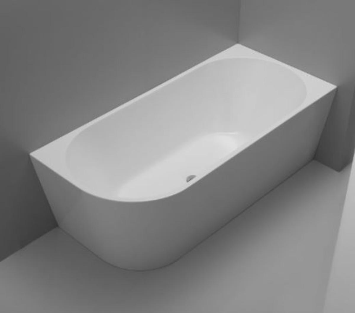 KIATO 1500MM R/H CNR F/S WALL BATH WHITE