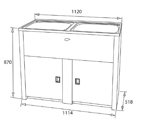 LAUNDRY TUB & CAB CLASSIC TWIN 45LT