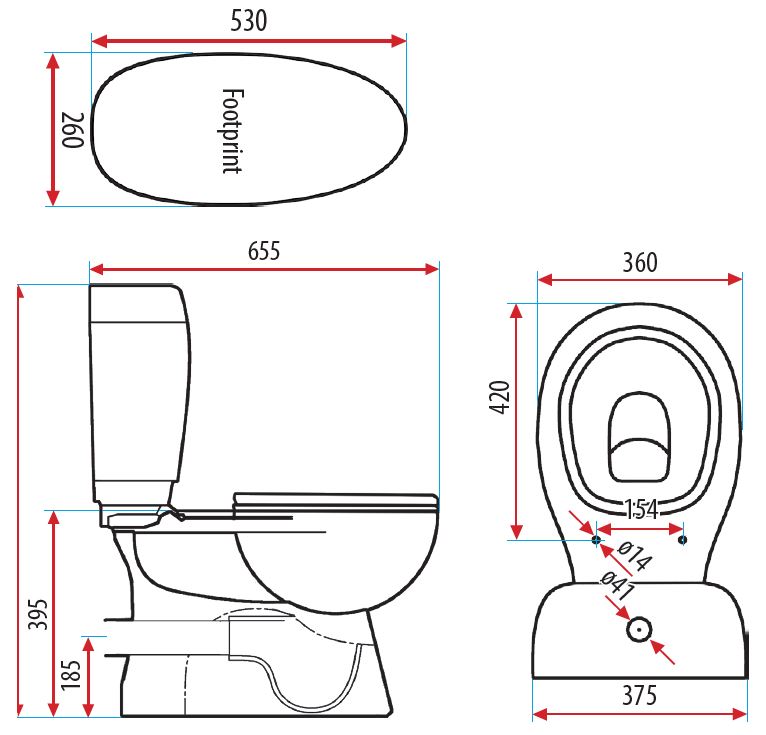 VIRTUE CLOSE COUPLED P TRAP TOILET SUITE