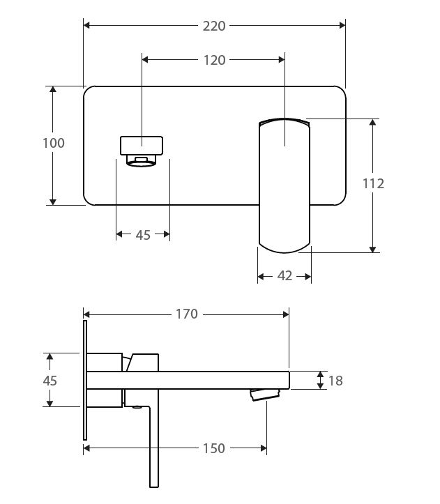 KOKO WALL BASIN BATH MIXER CP