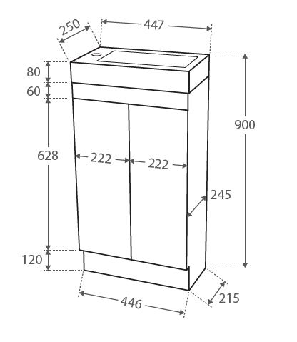 RALPH 450 X 250 WHITE VANITY