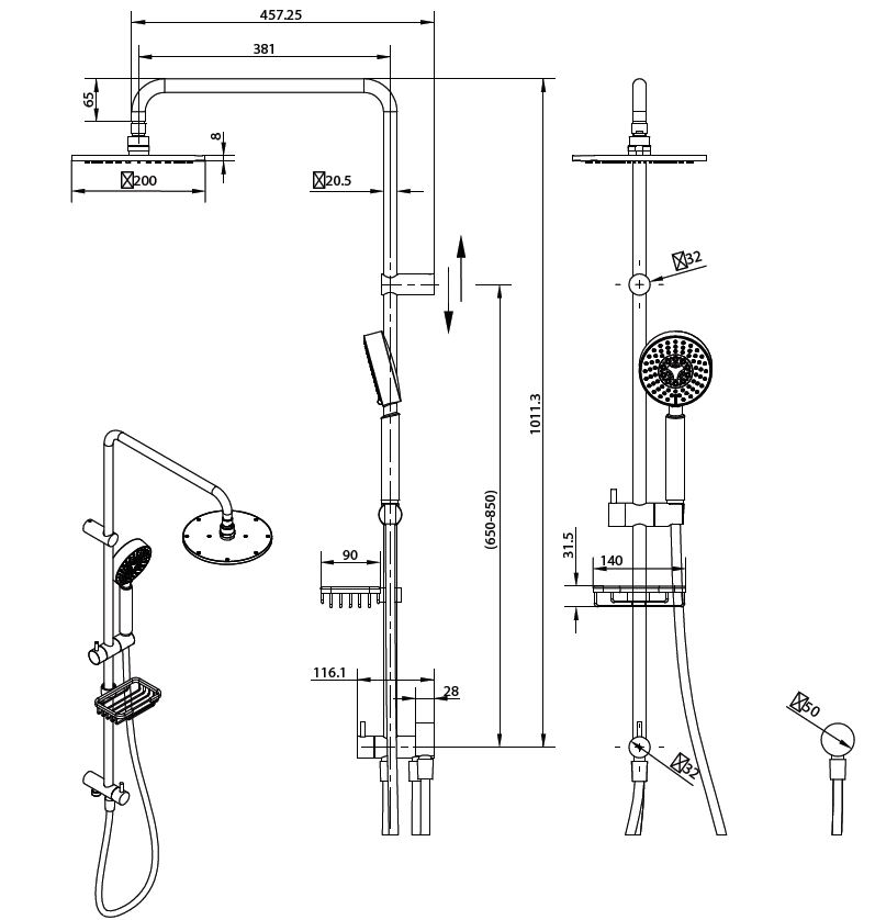 MICHELLE MULTI FUNCTION SHOWER