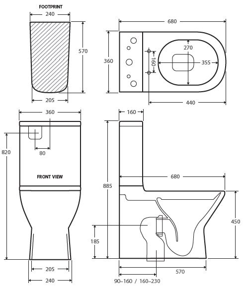 DELTA S TRAP TOILET SUITE BTW E