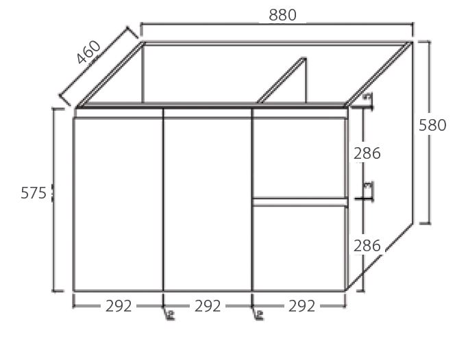 DOLCE 900 WALL HUNG FINGERPULL RIG