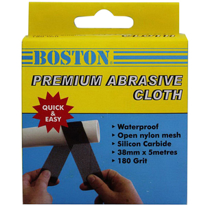 PREMIUM ABRASIVE CLOTH 180GRIT 38MM X 5M