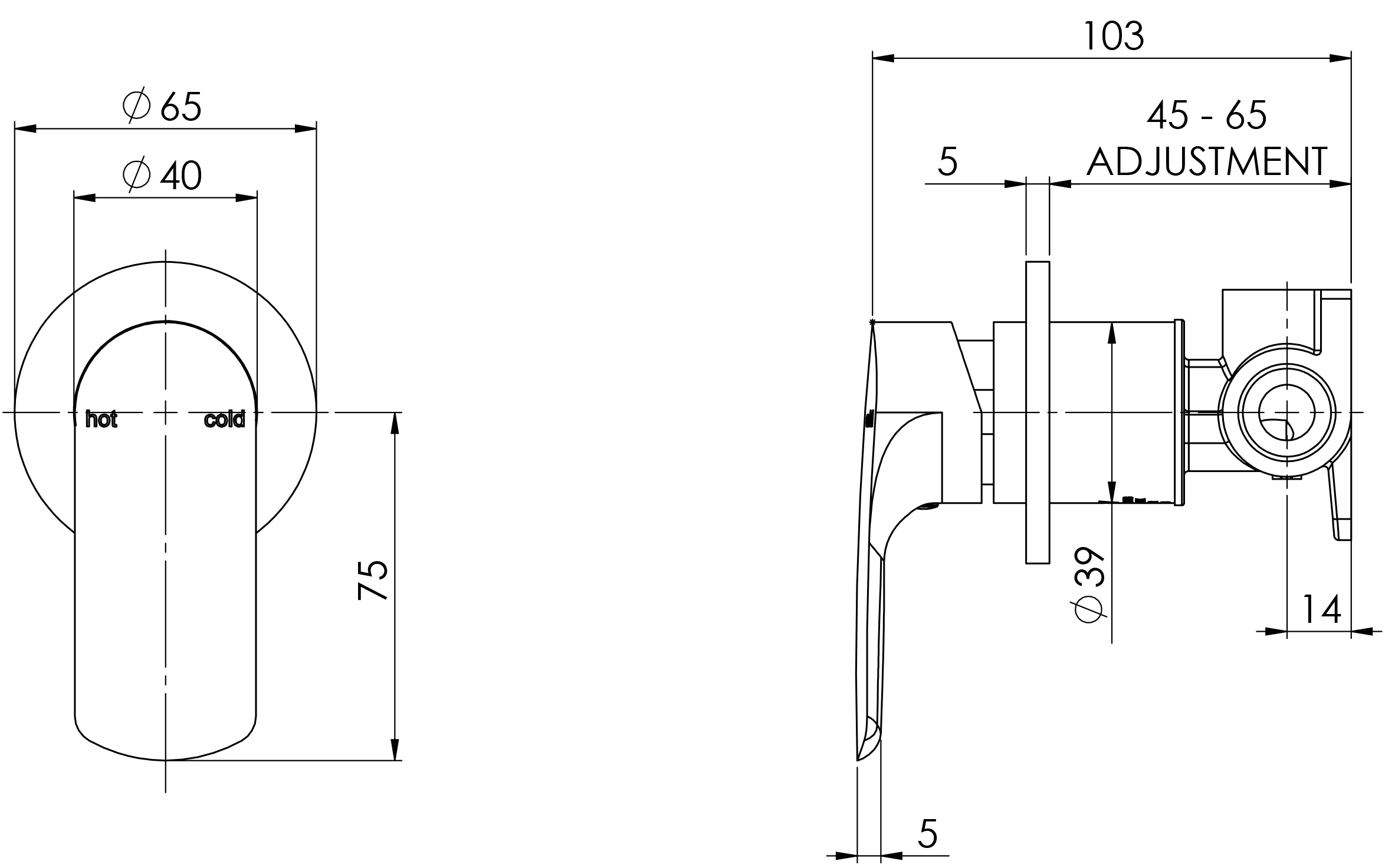 SUBI SHOWER / WALL MIXER CP