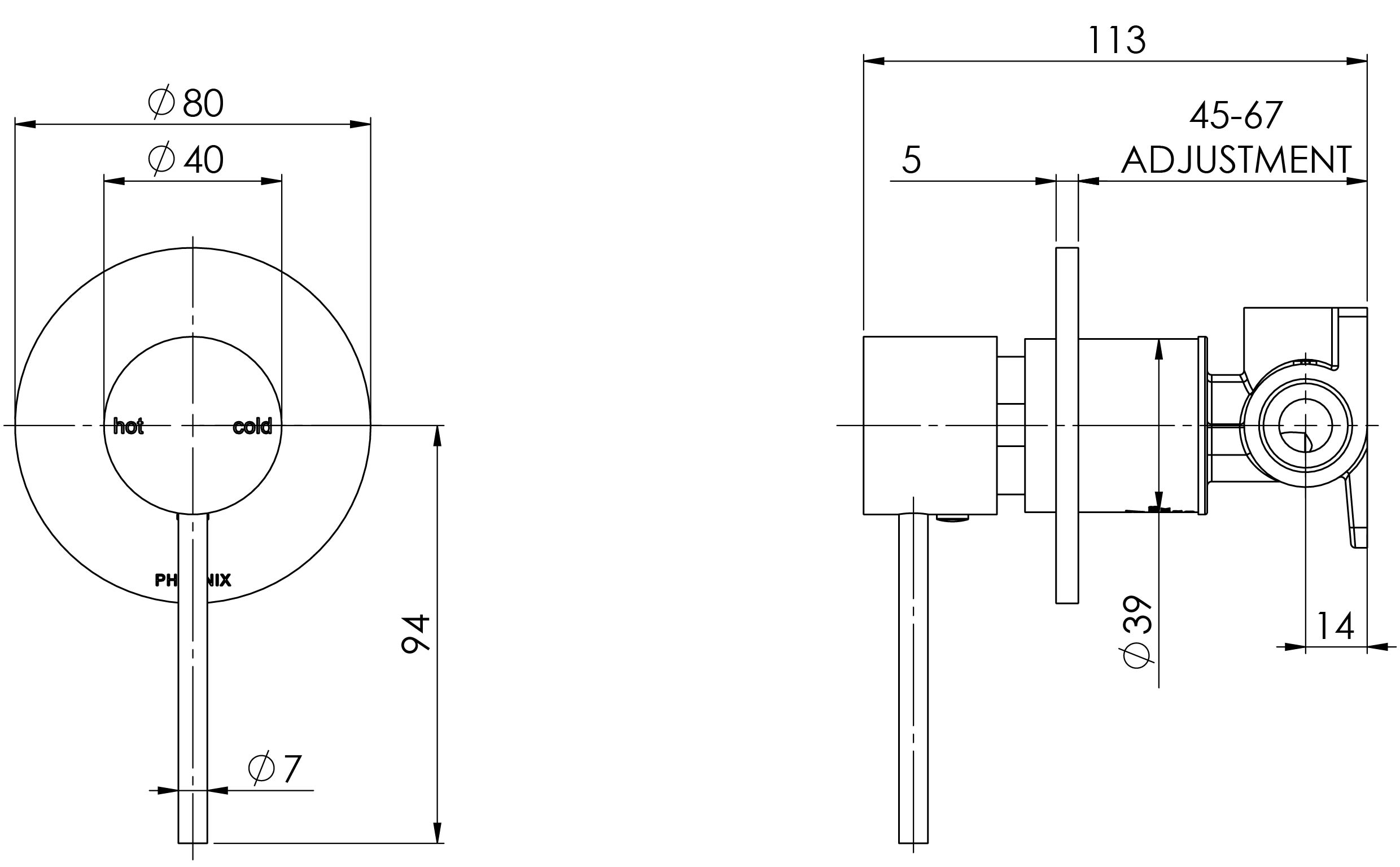 VIVID SLIMLINE SHOWER / WALL MIXER GM