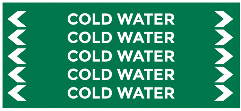 PIPEMARKER COLD WATER 90X40(20)
