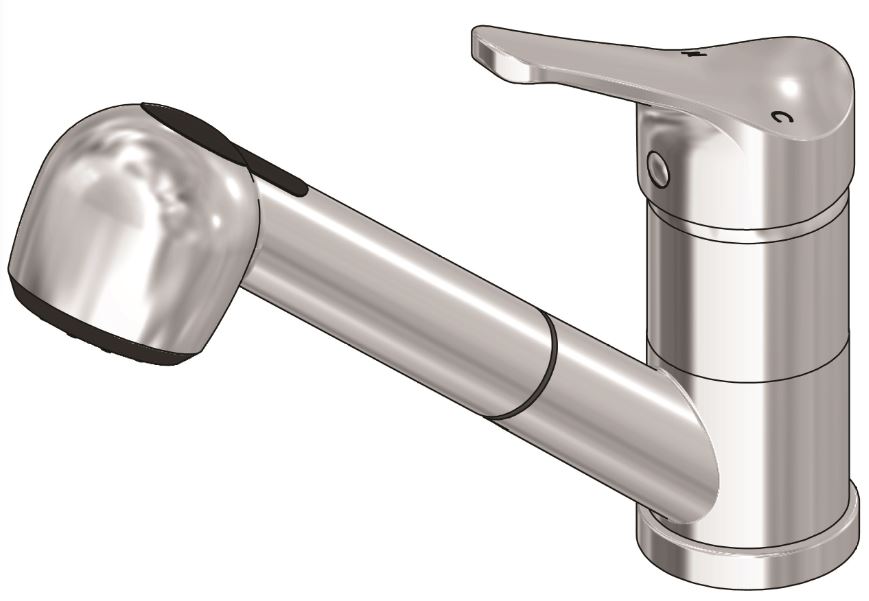 SINK MIXER RIDGE W/ PULLOUT SPRAY CP