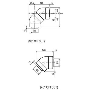 UNIVERSAL FLUE BEND 45/90 DEG