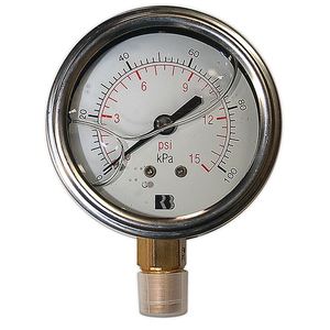 100KPA PRESSURE GAUGE LIQUID FILLED