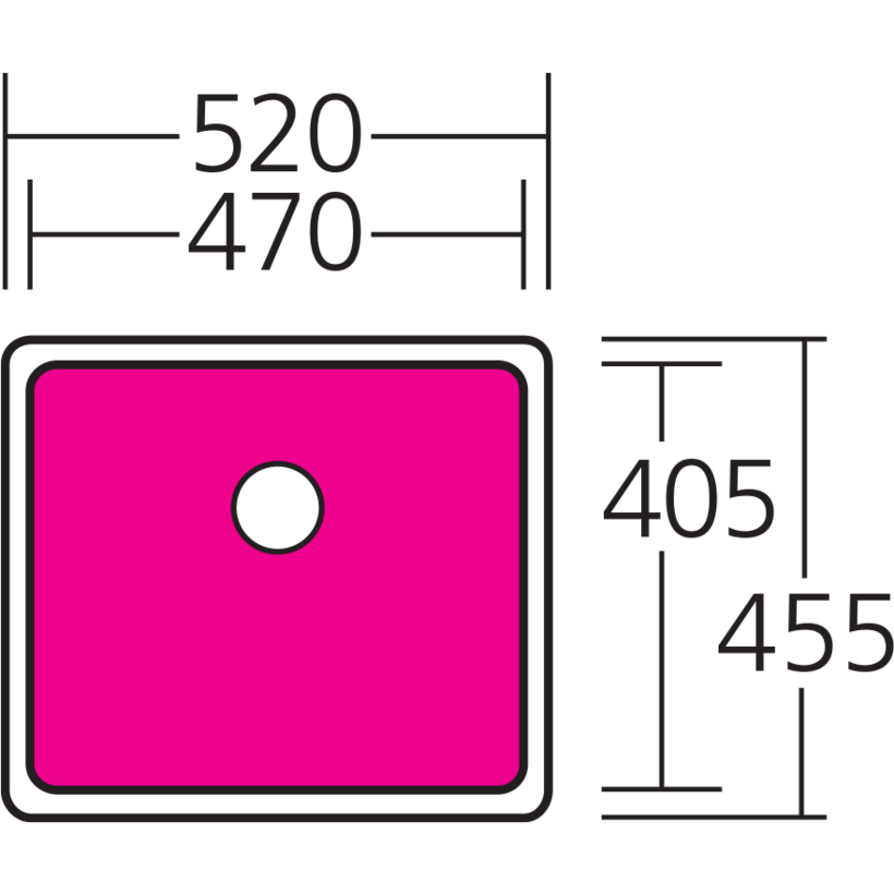 SINK SINGLE BOWL SONETTO U/MOUNT 520X455