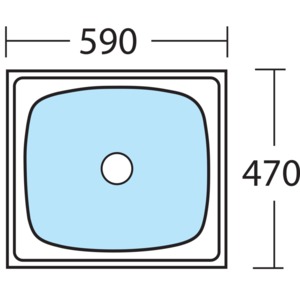 LAUNDRY TUB OLIVERI 45LT INSET 590X470MM